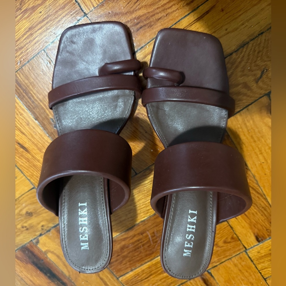 Meshki Chocolate Brown Slide Sandals